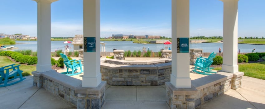 Patio view in Fishers apartment